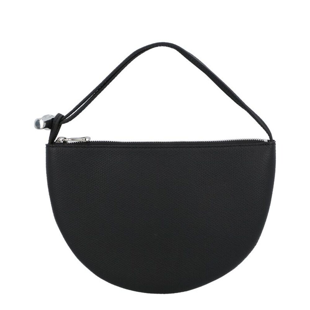 Longchamp Le Roseau Small Leather Clutch, Black